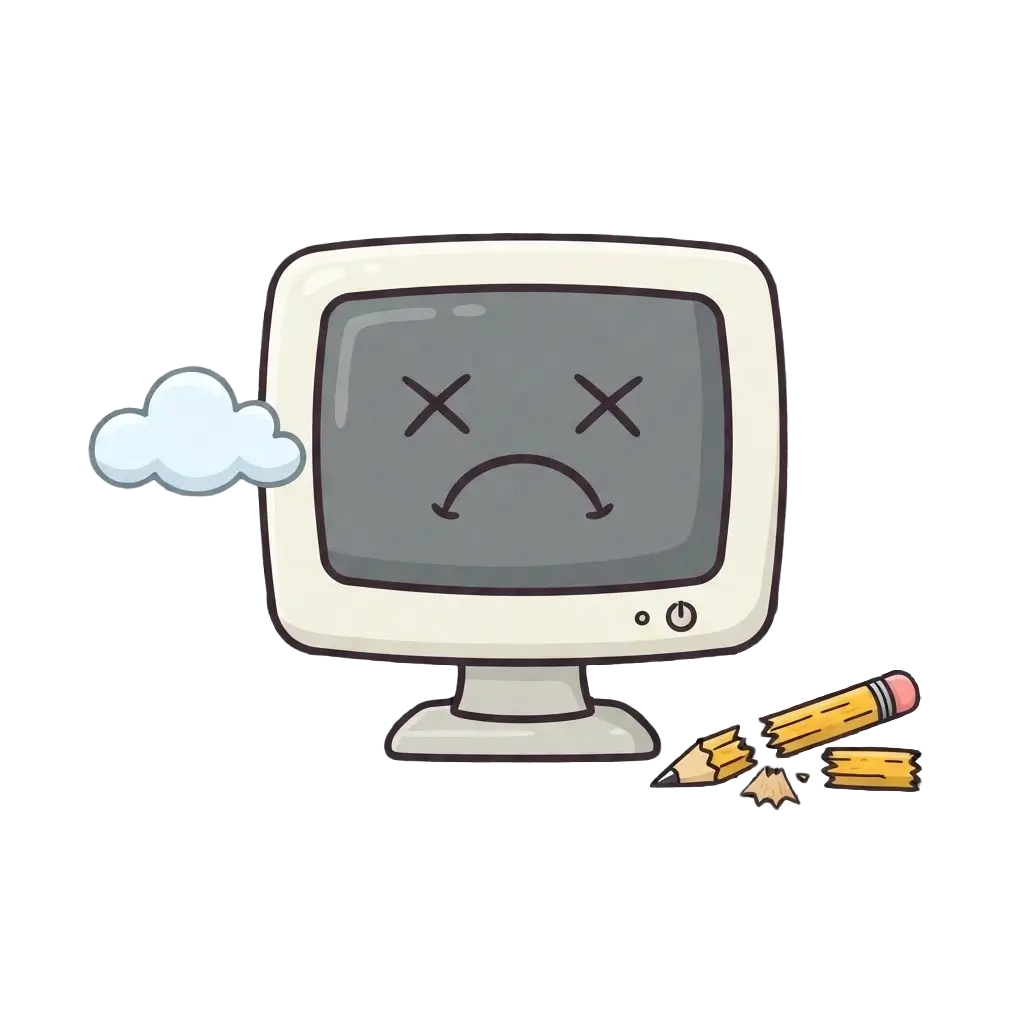 Sad computer illustration