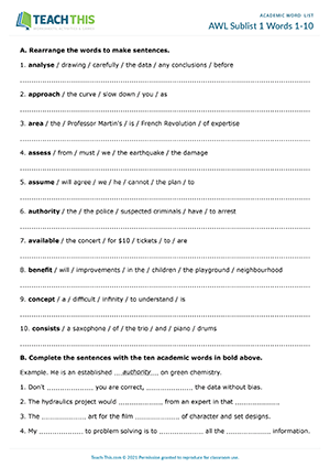 Academic Words – Analyse