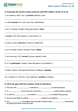 AWL Sublist 2. Academic. Flashcards. Online. Vocabulary. ESL. Test