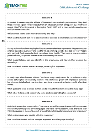 EAP Critical Thinking Activity preview for Upper-intermediate B2: guided discussion, analysis, pair & group work
