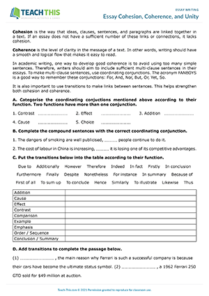 Essay Writing Eap Worksheets