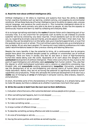 EAP persuasive essays worksheet preview for Upper-intermediate (B2) showing matching, outlining, gap-fill, and essay writing activities