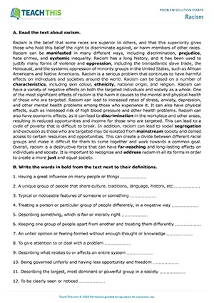 EAP problem solution essays worksheet preview for Upper-intermediate (B2) showing outlining, gap-fill, discussion, and essay writing