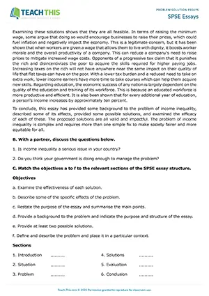 EAP SPSE essays worksheet preview for Upper-intermediate (B2) showing matching, discussion, outlining, and essay writing