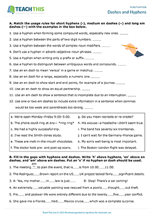 punctuation worksheets activities games