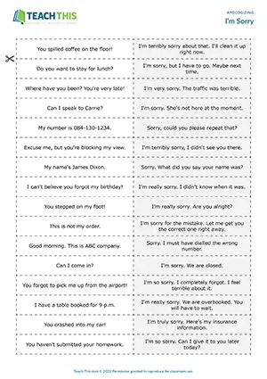 ESL apologizing games for B1 intermediate: pelmanism, matching, forming sentences, group vocabulary and speaking
