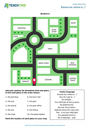 Giving directions online activity for 3rd grade  Online activities, Give  directions, English as a second language (esl)