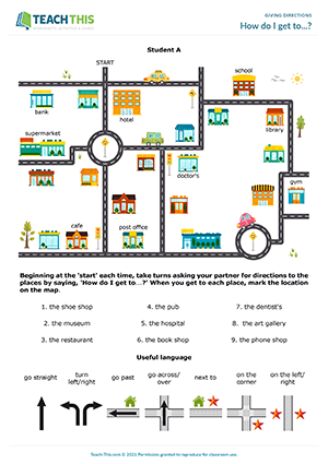 Giving directions online activity for 3rd grade  Online activities, Give  directions, English as a second language (esl)