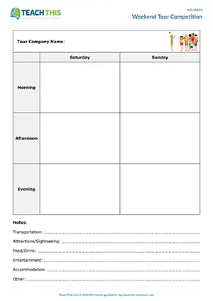 ESL Planning a Tour Activity preview for Upper-intermediate (B2) with group itinerary planning and presentations