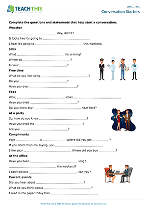 Small Talk ESL Activities Role-Plays Games Worksheets