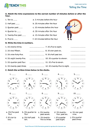 Times Dates Esl Activities Games Worksheets