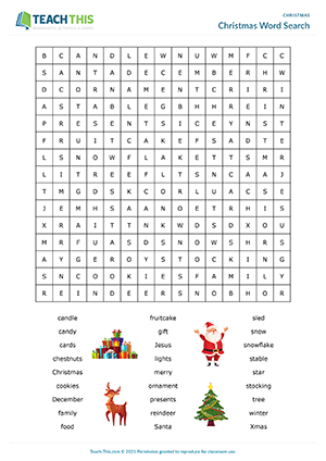 Christmas Word Search Preview