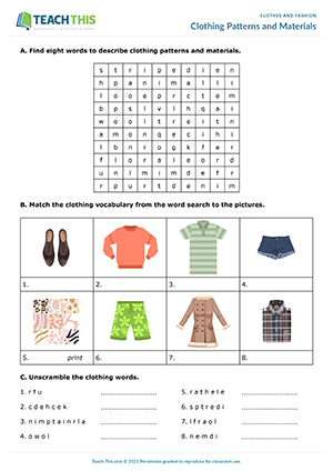 Clothes online exercise for elementary  Clothes english vocabulary,  English clothes, Vocabulary clothes