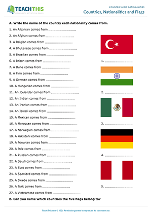 Flags of the World I Have Who Has Activity ESL ELL Newcomer Game