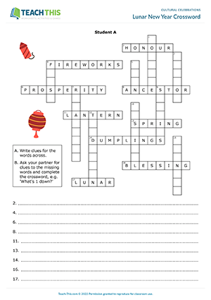 Lunar New Year Crossword Preview