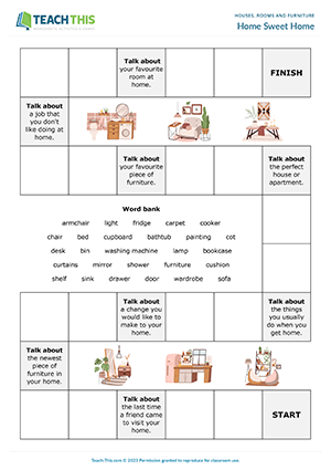 Parts Of The House Vocabulary Game  Rooms And Furniture Of The House 