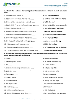 Common Idioms Review Game - U-Know Reading Skills Activity - Fun in 5th  Grade & MORE