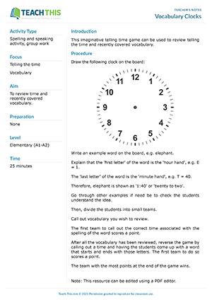 time esl activities games worksheets