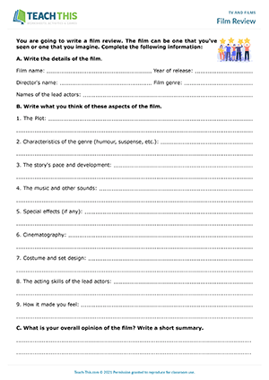 tv film esl activities games lessons worksheets