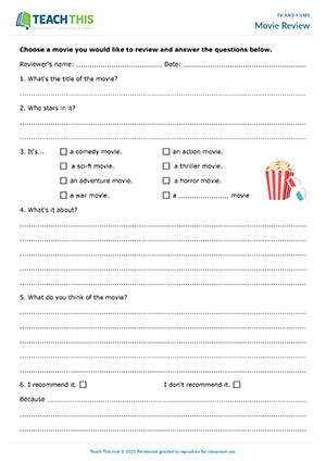 tv film esl activities games lessons worksheets