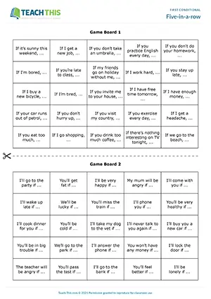 ESL first conditional game for intermediate B1: sentence completion from prompts, pair speaking