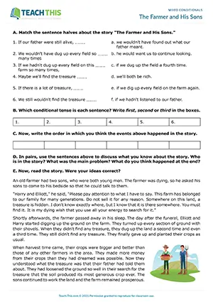 ESL conditionals worksheet for upper-intermediate B2: matching, ordering, categorising, writing, pair work