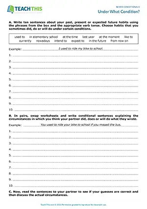 ESL real conditionals activity for upper-intermediate B2: writing, guessing, discussion, pair work