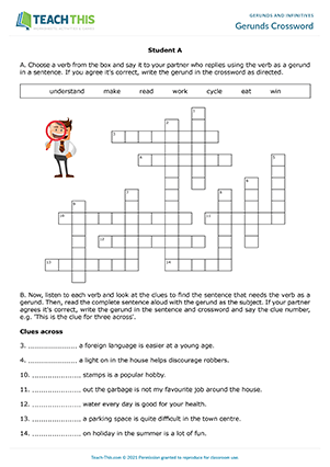 Gerunds Crossword Preview