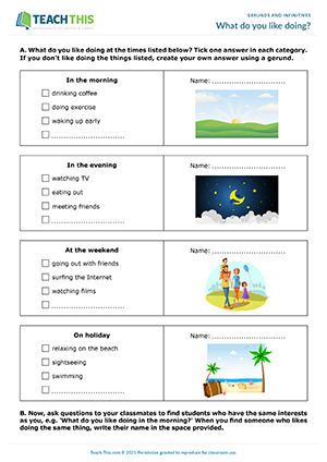 What do you like doing? Preview