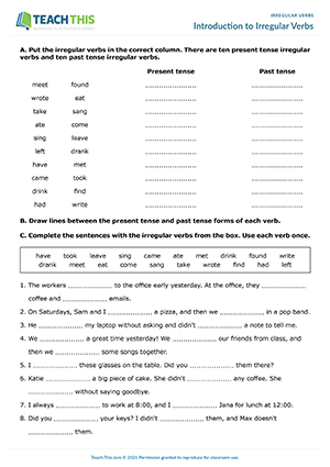 irregular verbs games esl activities worksheets