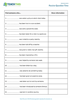 Passive voice - board game - Games to learn English