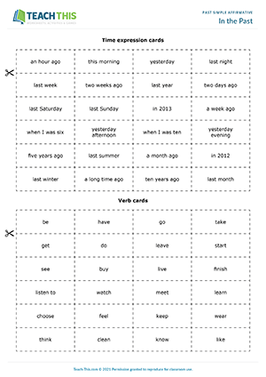 Past Tense Worksheets, ESL Worksheets