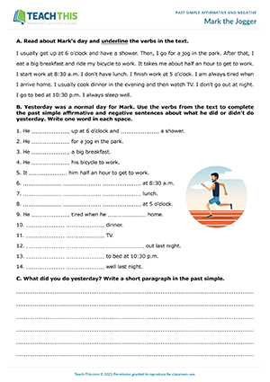 daily routine past tense resources