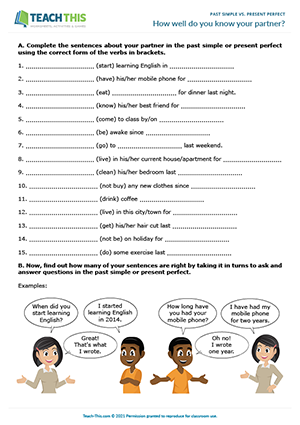 Present Perfect Vs Past Simple Games Esl Activities Worksheets