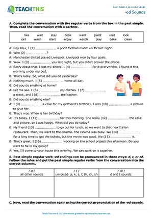 Spelling Changes for Regular Verbs in the Simple Past Tense 