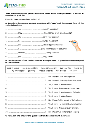 Present perfect to introduce life experiences - English Coach Online