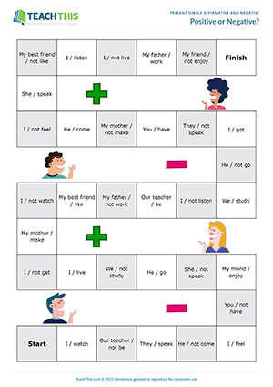 Daily Routine Board Game (ESL/EFL Present Simple Practice in English)