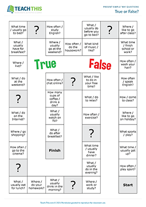 Daily Routine Board Game (ESL/EFL Present Simple Practice in English)