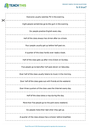 Yes or No Questions in Present Form  Yes or no questions, Grammar,  Teaching grammar