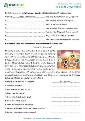 present simple yes no questions esl activities worksheets games