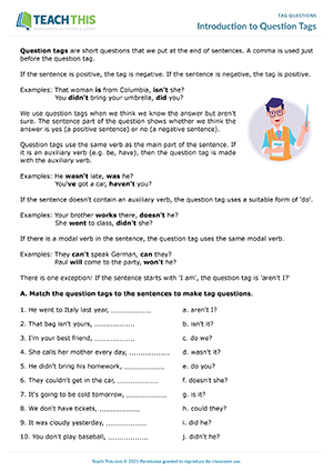 tag questions esl games activities worksheets