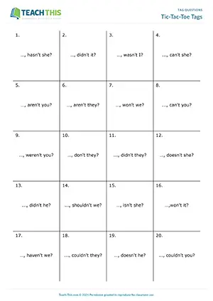 ESL Question Tags Game preview, Intermediate B1, forming, asking and answering questions, group work