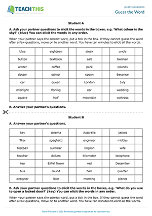 Question starter words