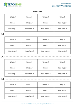 Words question starter 54 What