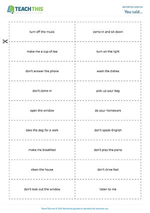 Reported Speech Esl Games Activities Worksheets