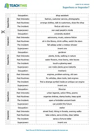 ESL Used To vs. Would Game preview, Upper-intermediate B2, storytelling, true or false, guessing, controlled and freer practice, group work