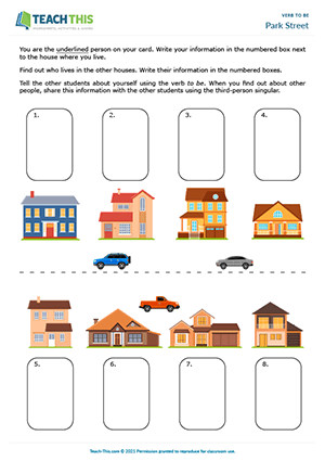 grammar worksheet to be Park Street Preview