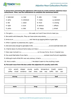Adjective-Noun Collocations Practice Preview