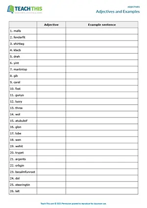 ESL Adjectives Game preview, Pre-intermediate A2, unscrambling, writing sentences from prompts, pair work