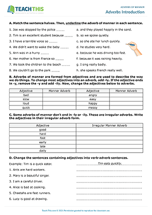 Manner Adverbs Esl Games Activities Worksheets